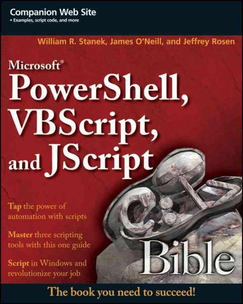 Microsoft Powershell, VBScript and JScript Bible, Paperback by Stanek, Willia…