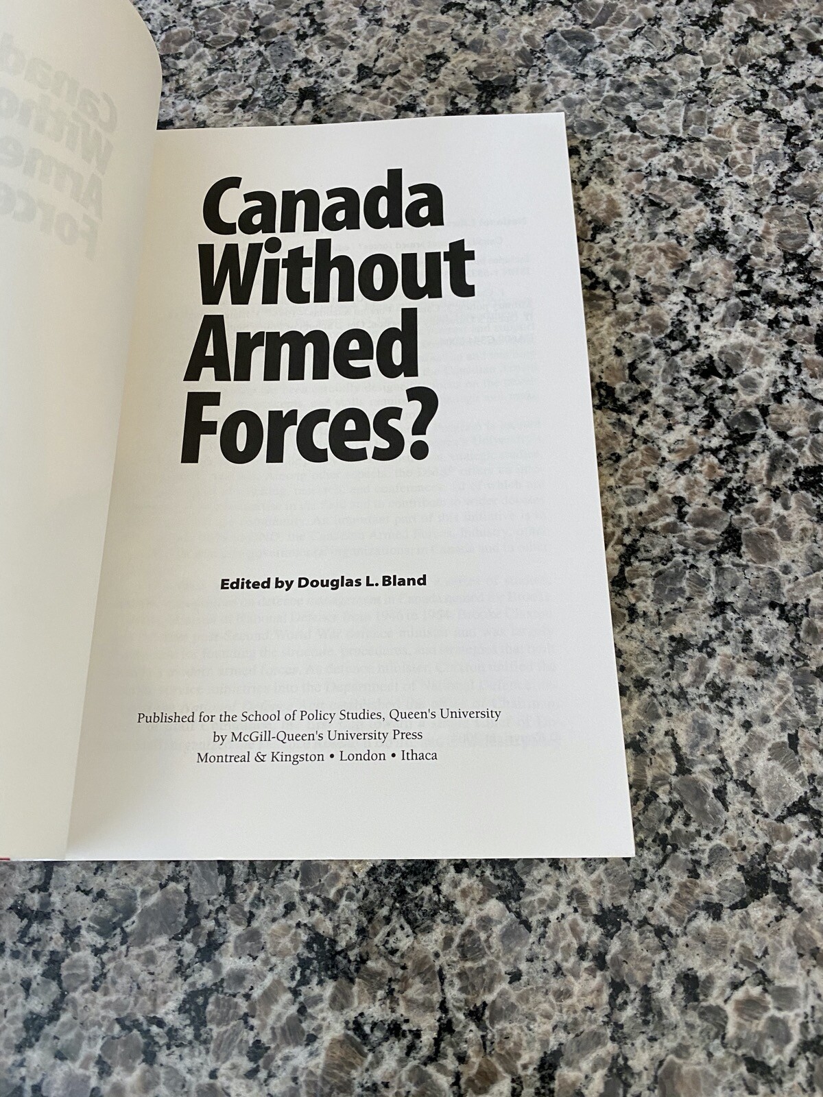 Canada Without Armed Forces? By Douglas L. Bland