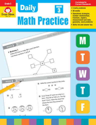 Daily Math Practice, Grade 3 – Paperback By Evan Moor – GOOD