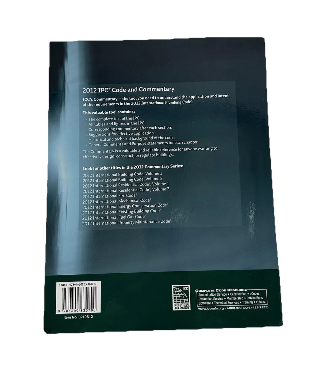 IPC Code and Commentary 2012 International Code Council Series Paperback