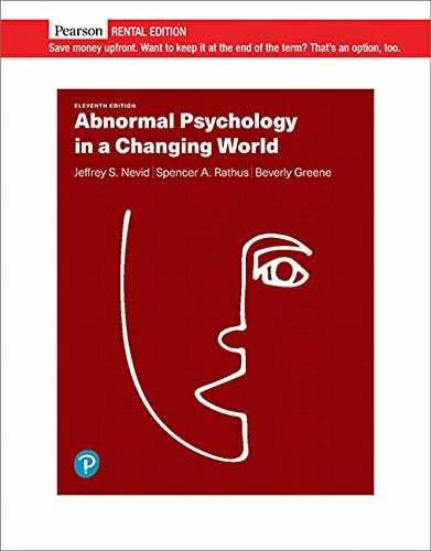 Abnormal Psychology in a Changing – Paperback, by Nevid Jeffrey S; – Very Good