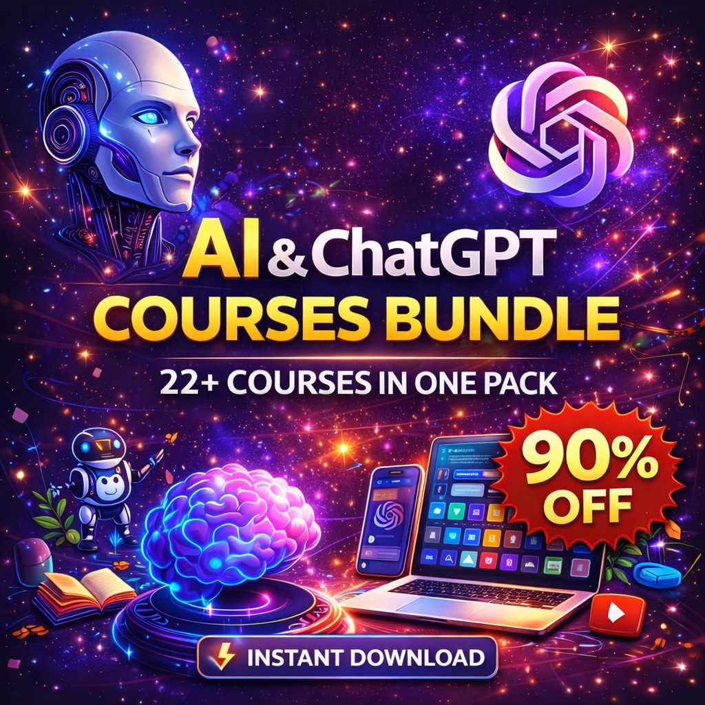 AI ChatGPT Course Bundle 22+ Courses Automation Prompts, Digital Download