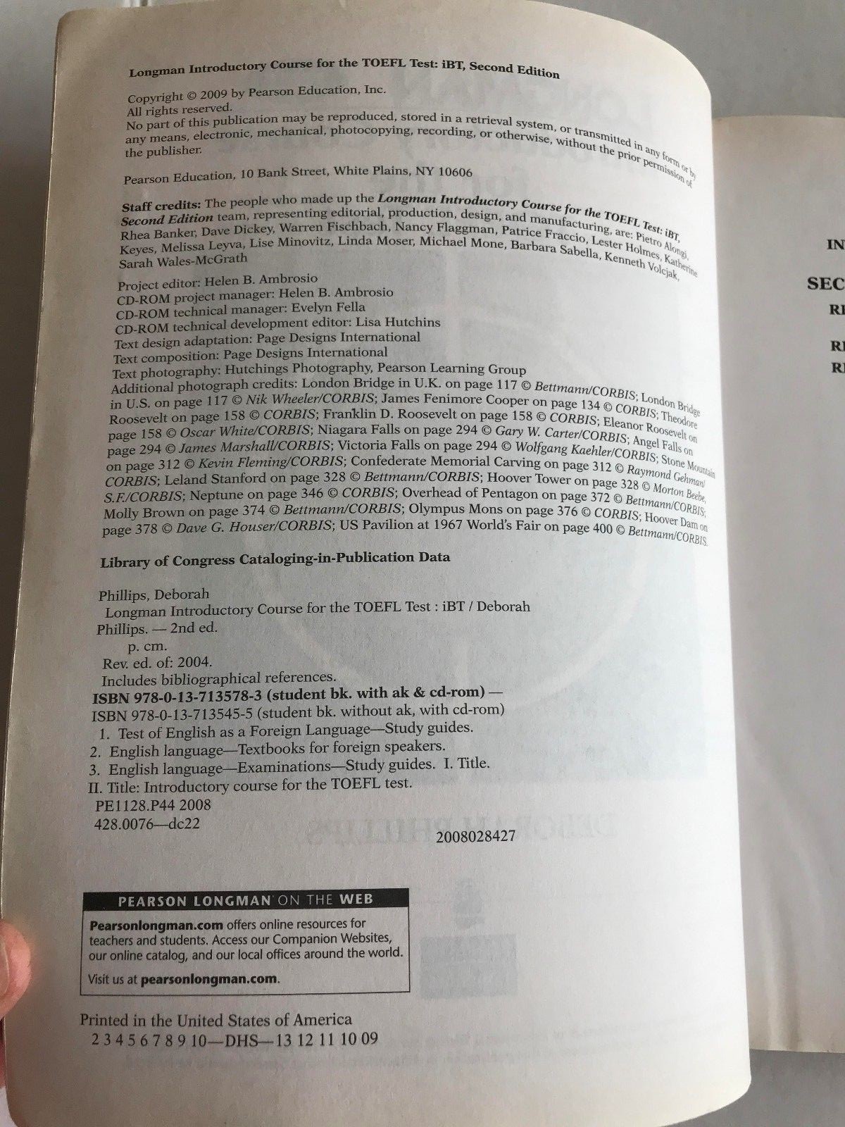 Longman Introductory Course for the TOEFL Test: iBT Student Book , CD, Ans Key