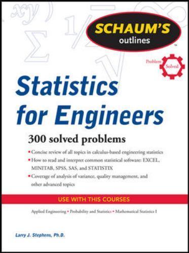 Schaum’s Outline of Statistics for Engineers – paperback, Stephens, 0071736468