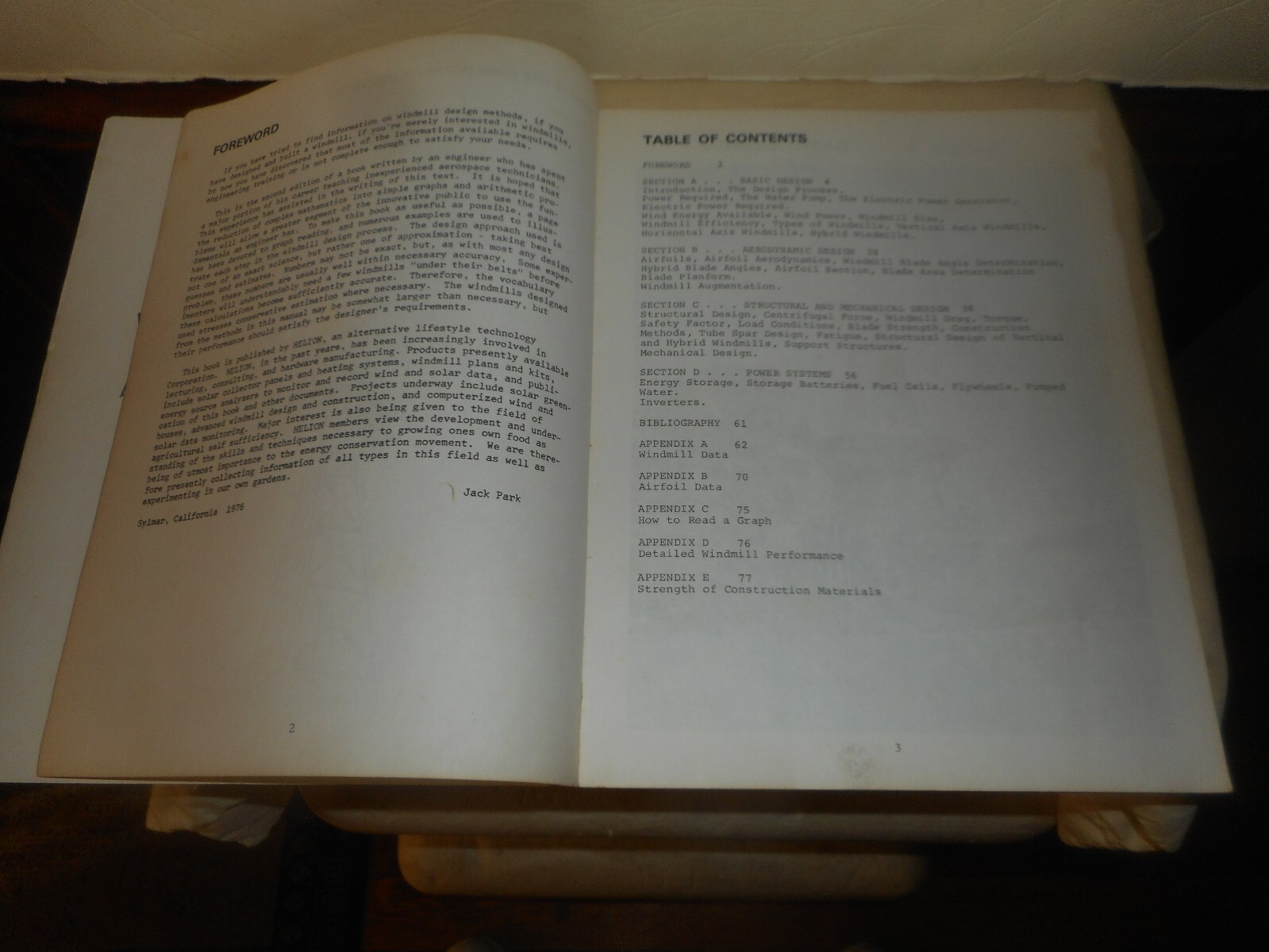 SIMPLIFIED WIND POWER SYSTEMS for EXPERIMENTERS JACK PARK 1975 Paperback Book