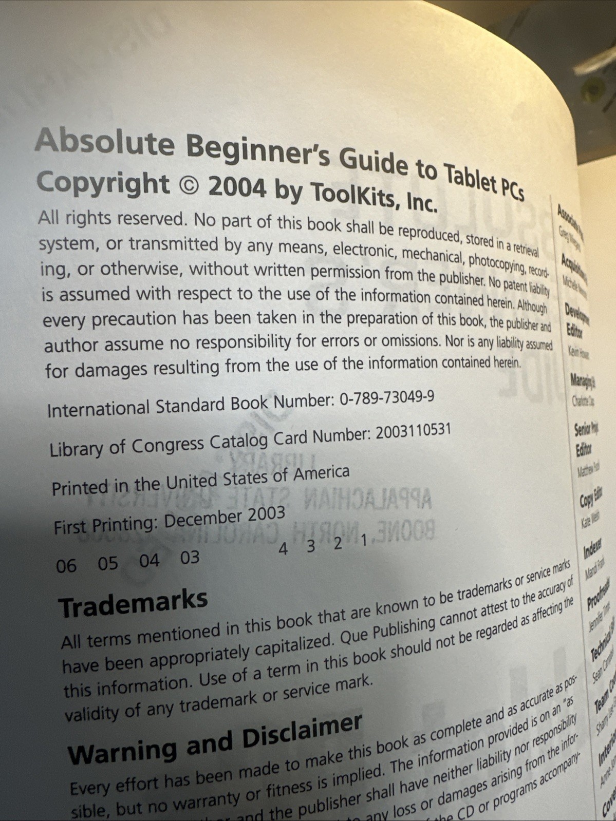 Absolute Beginner’s Guide To Tablet PCs by Craig Forrest Mathews 2004 Paperback