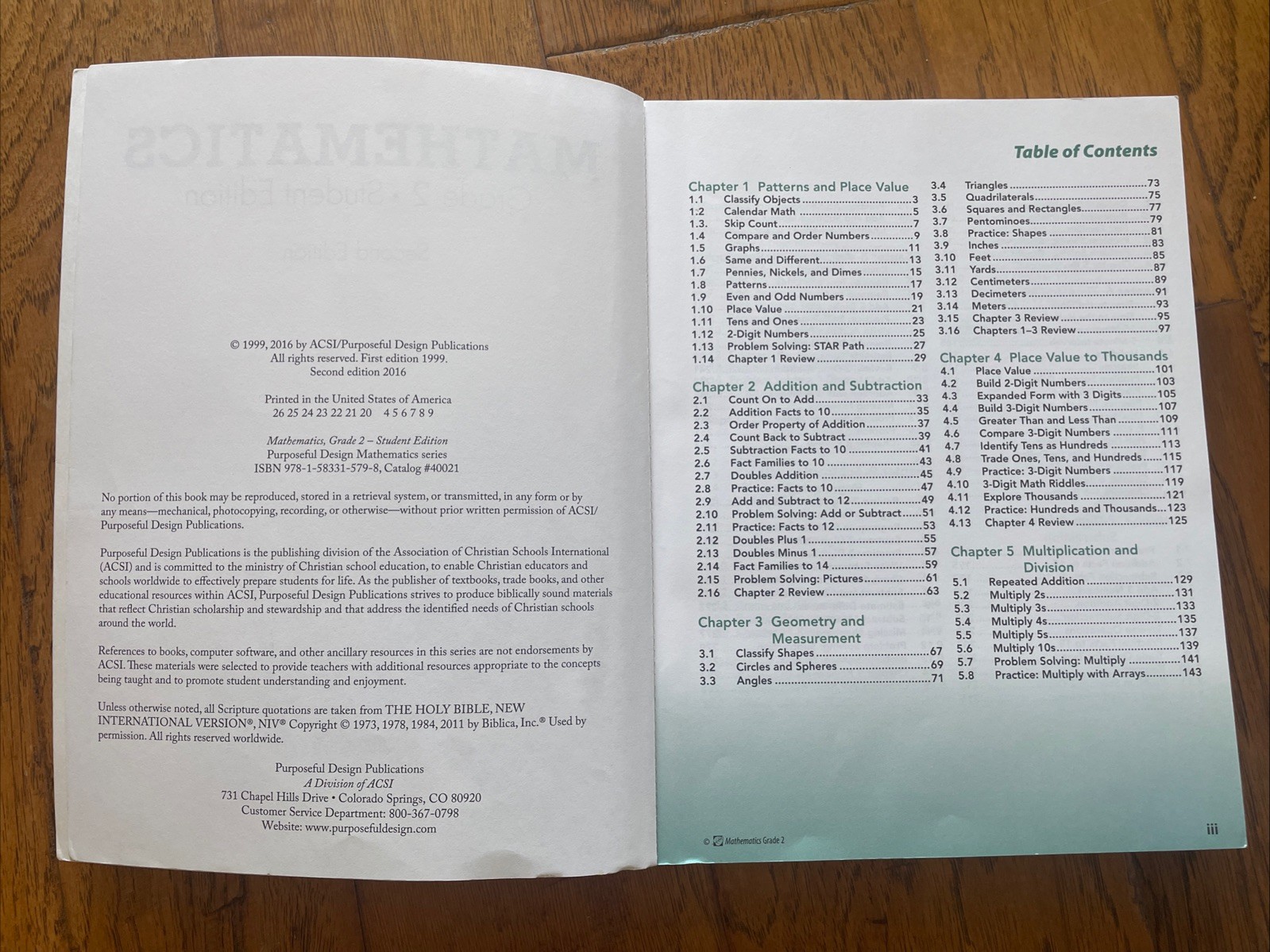 ACSI Purposeful Design Math Grade 2 Textbook