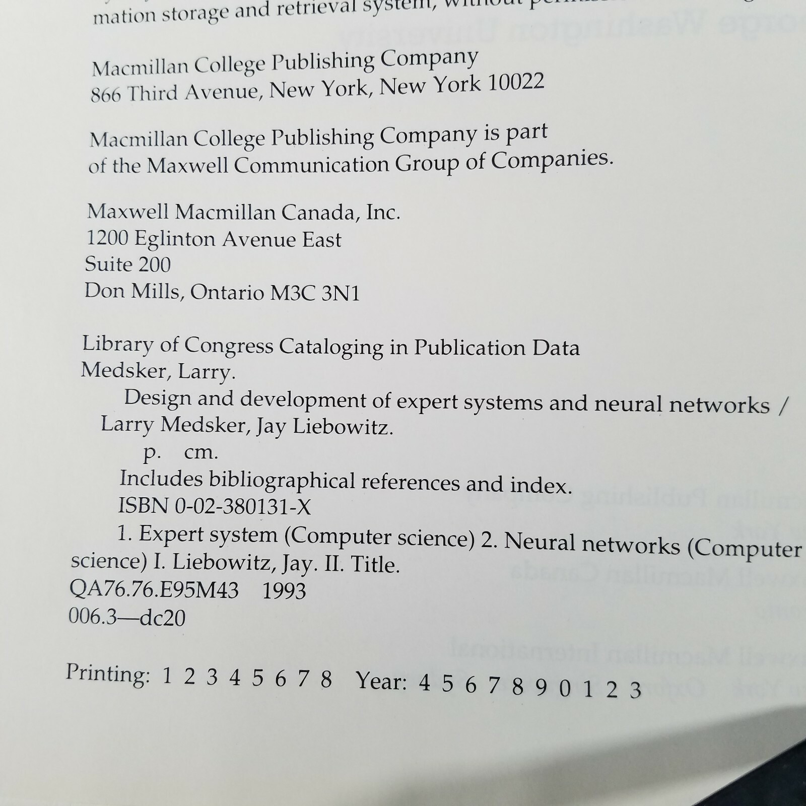 Design and Development of Expert Systems and Neutral Networks by Jay Liebowitz