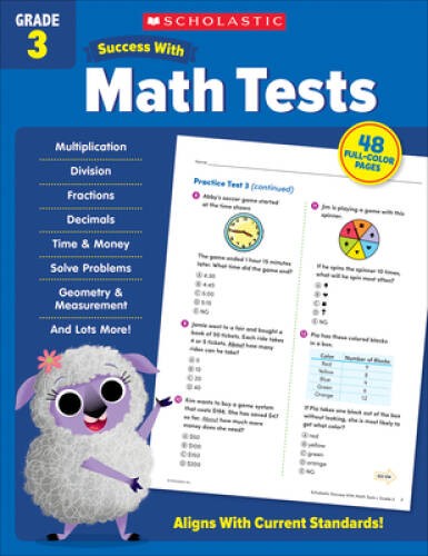 Scholastic Success with Math Tests Grade 3 – Paperback – VERY GOOD