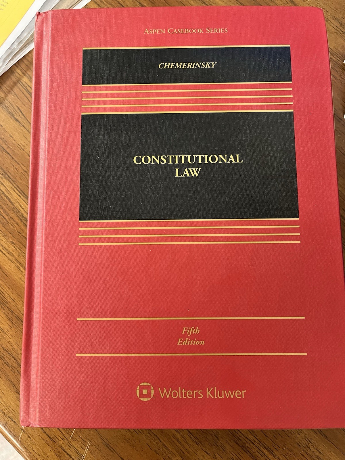 Constitutional Law: Erwin Chemerinsky (5th Edition) Like New