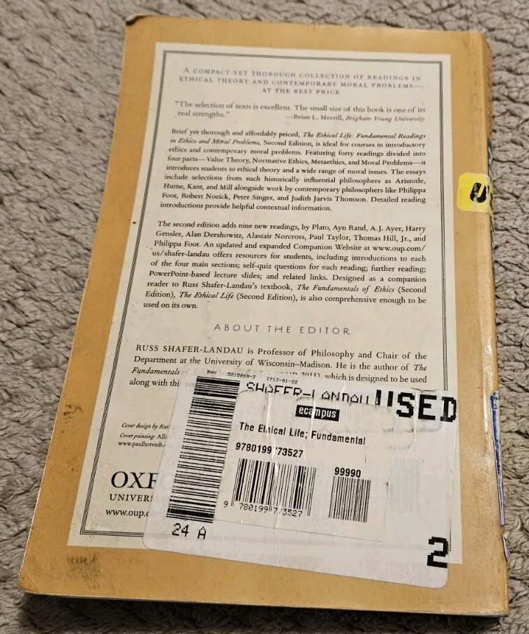The Ethical Life Second Edition By Russ Shafer Landau