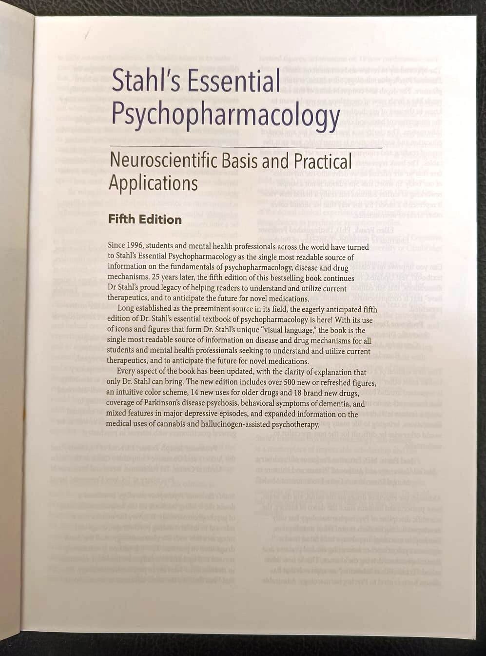 Stahl’s Essential Psychopharmacology Neuroscientific Basis Practical Application