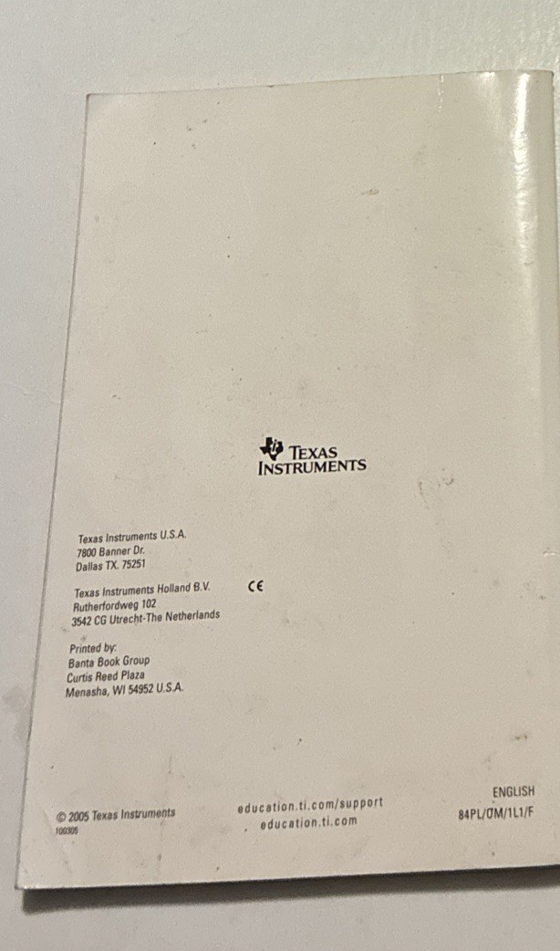 Texas Instruments Guidebook TI-84 Plus-TI Plus Silver Edition Softcover 2004