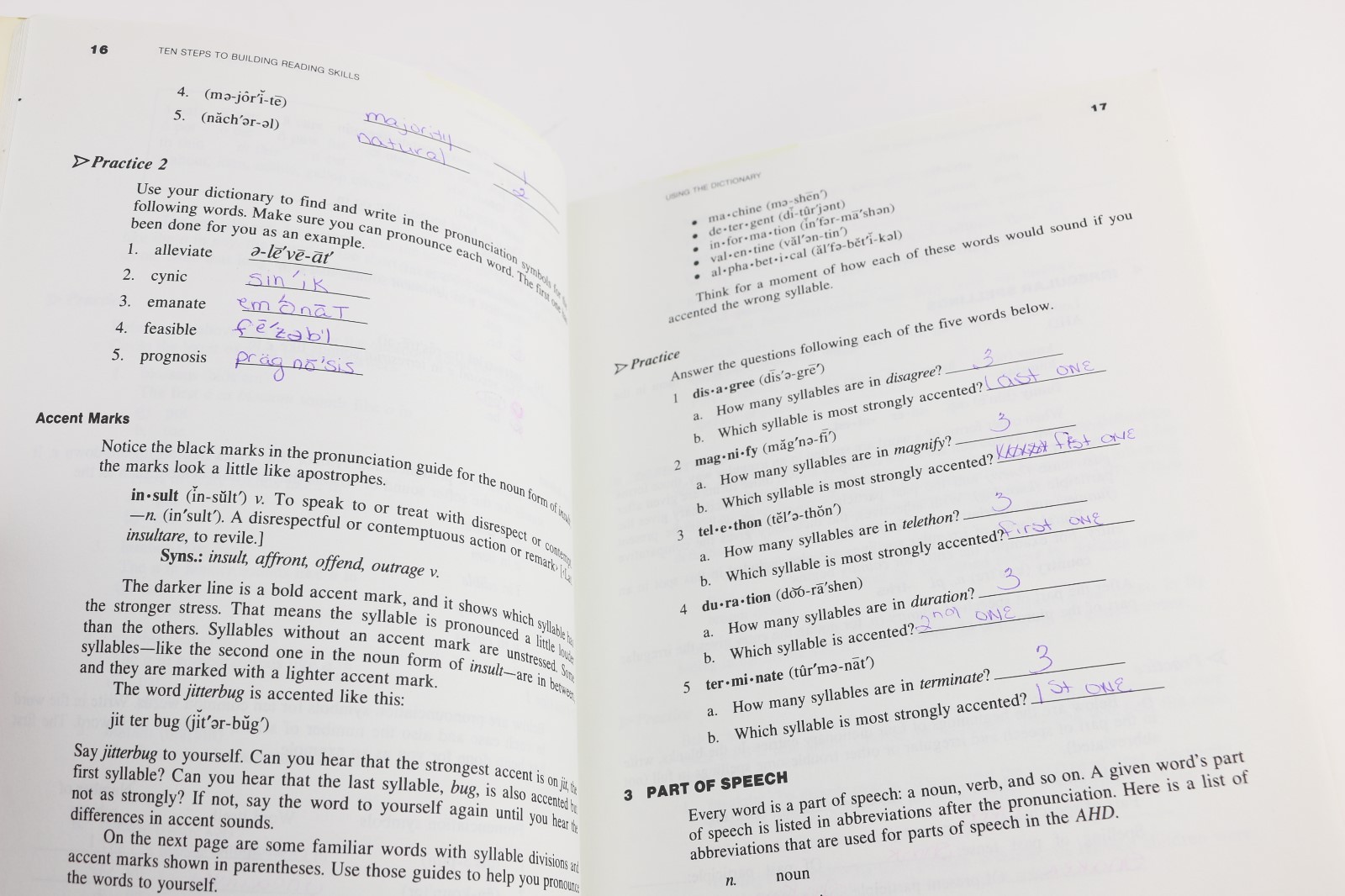 USED Book/Workbook Ten Steps to College Reading Skills & Sentence Sense Writting