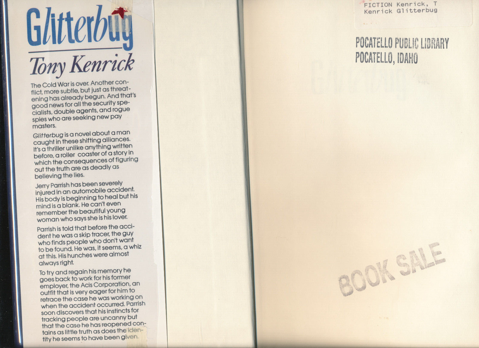 Glitterbug by Tony Kenrick 1991 1st Edition Hardcover Ex Library Book