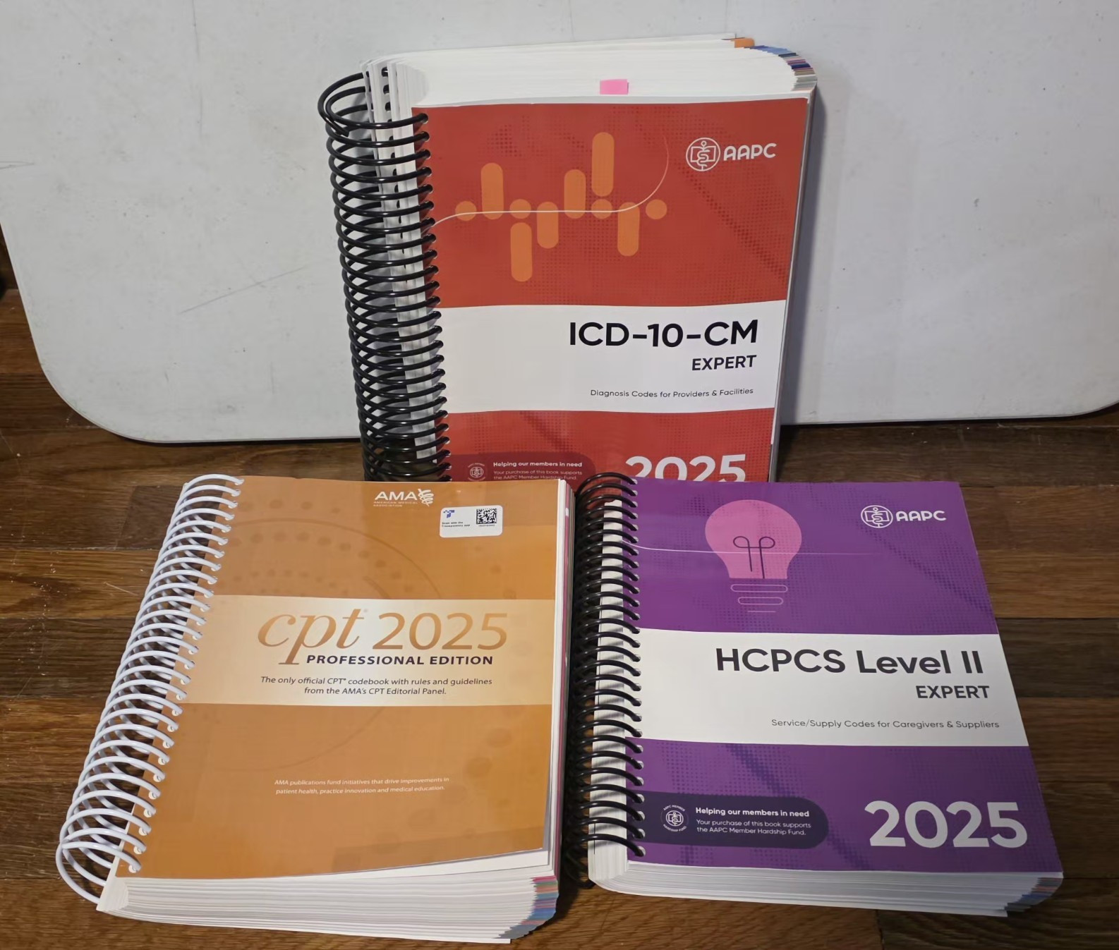AAPC 2025 Spiral Coding Books: ICD-10-CM Expert, CPT Prof Ed, HCPCS II