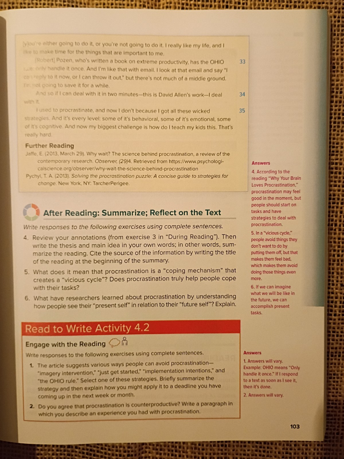 Writing to Read, Reading to Write – Alison Kuehner (2020, Annotated Instructor)