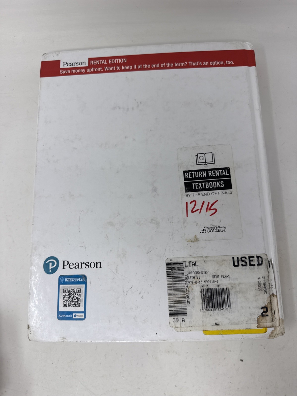 Trigonometry 12th edition. Pearson. Rental Ed.