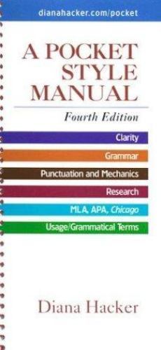 A Pocket Style Manual – spiral-bound, Diana Hacker, 0312406843