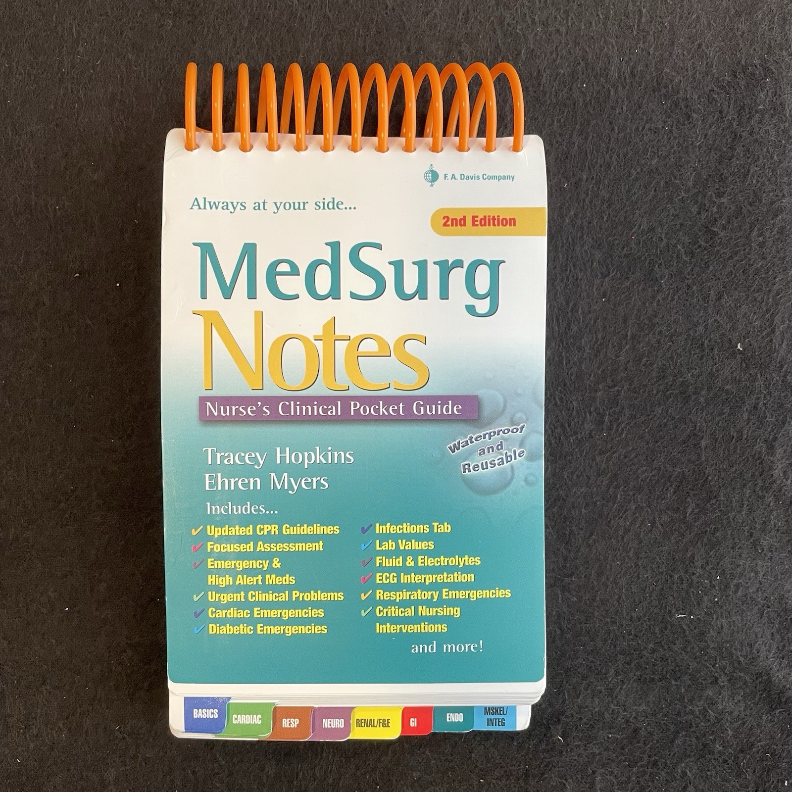 MedSurg Notes Nurses Clinical Pocket Guide Tracy Hopkins Ehren Myers Waterproof