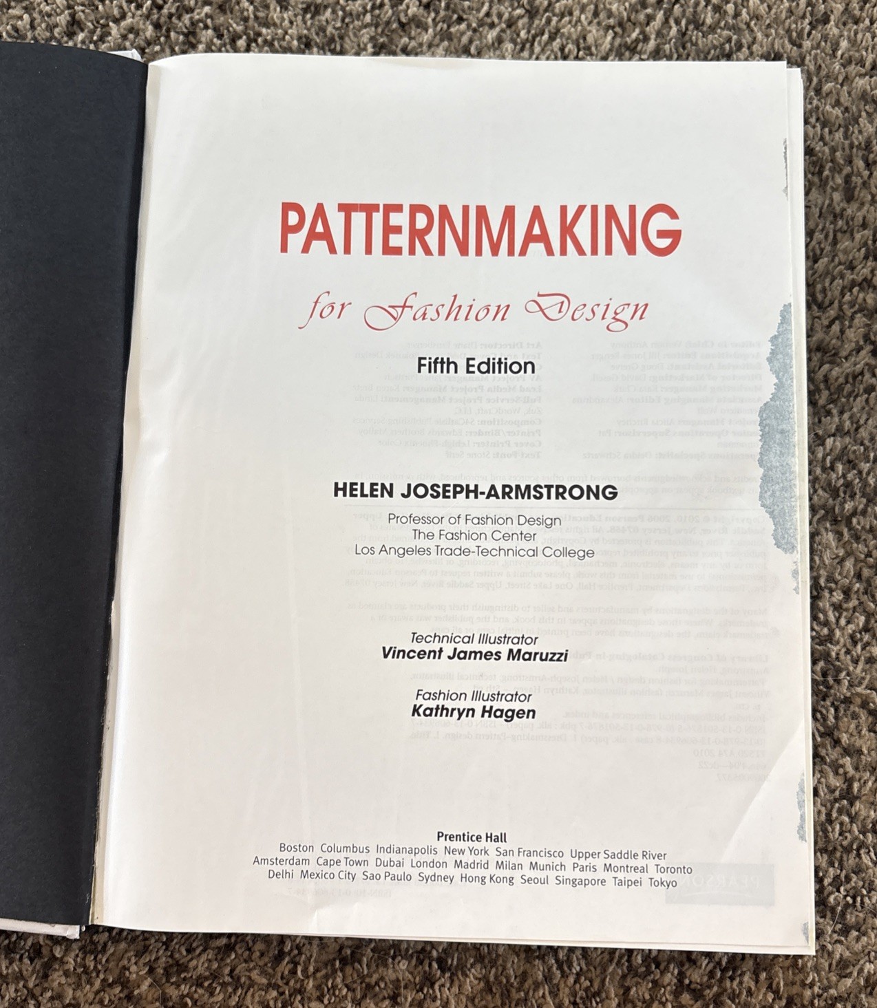 Patternmaking for Fashion Design 5th Ed – Helen Joseph Armstrong – HC + DVD