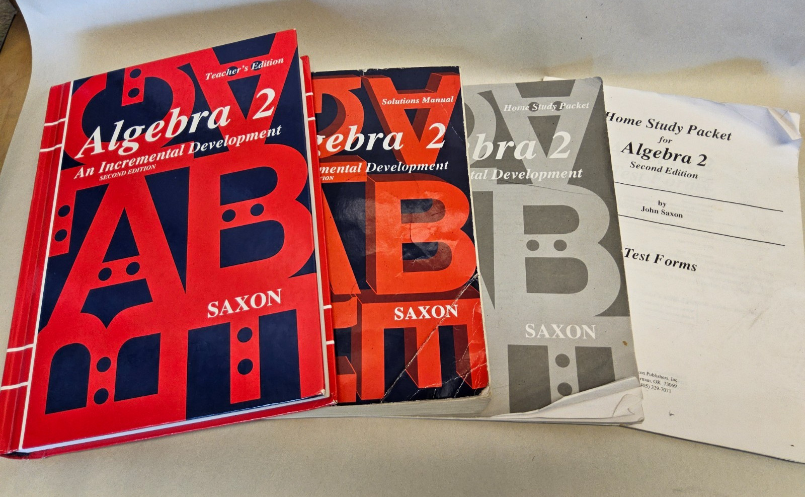 Saxon Math Books: Algebra 2 Teacher’s, Solutions Manual, Test Forms, 2nd Edition