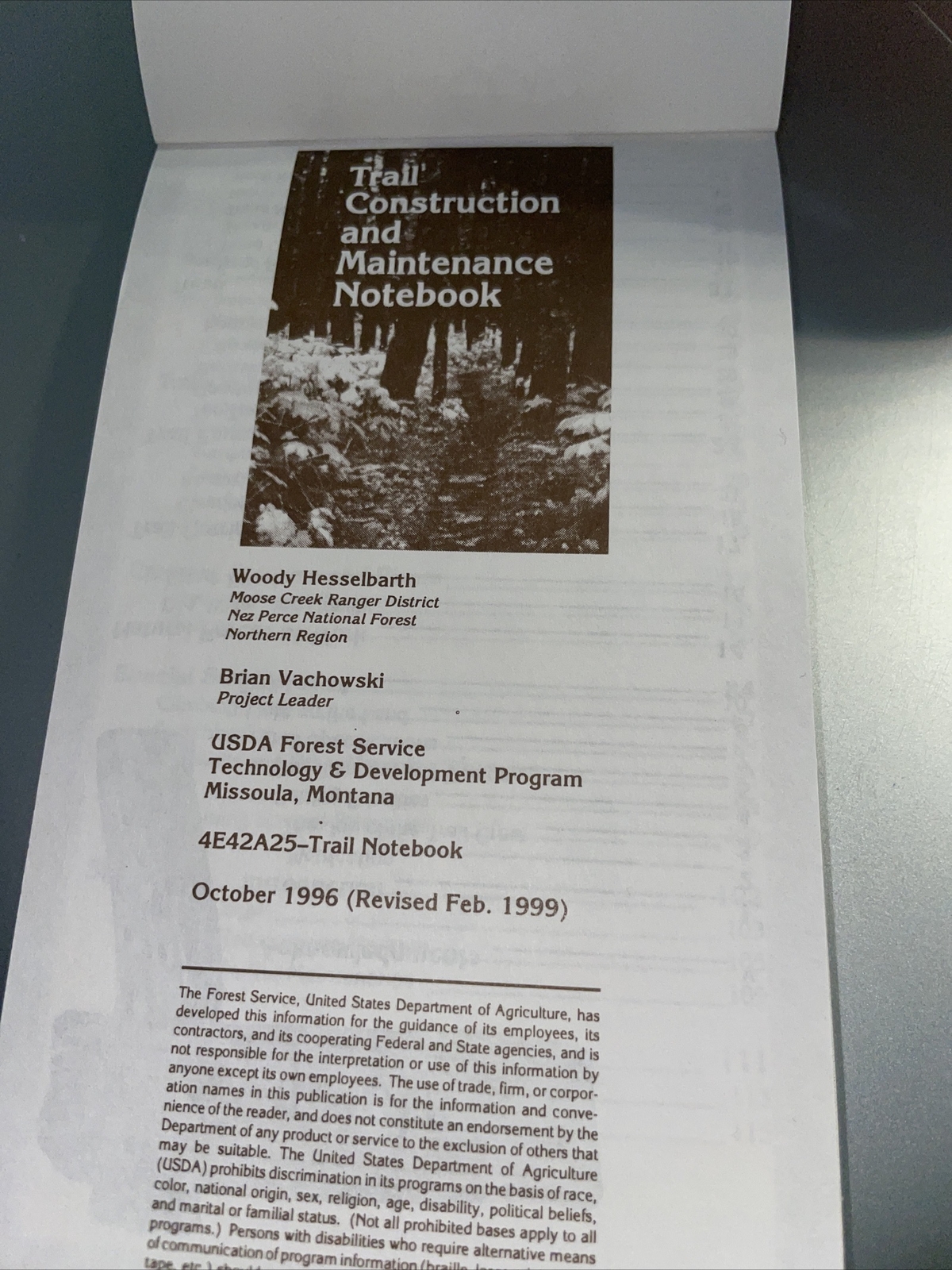 Trail Construction And Maintenance Notebook USDA ￼Forest Service