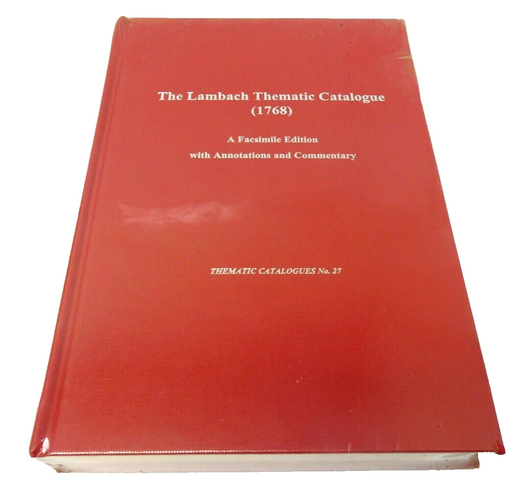 New The Lambach Thematic Catalogue 1768 Facsimile Thematic Catalogues 27 Book