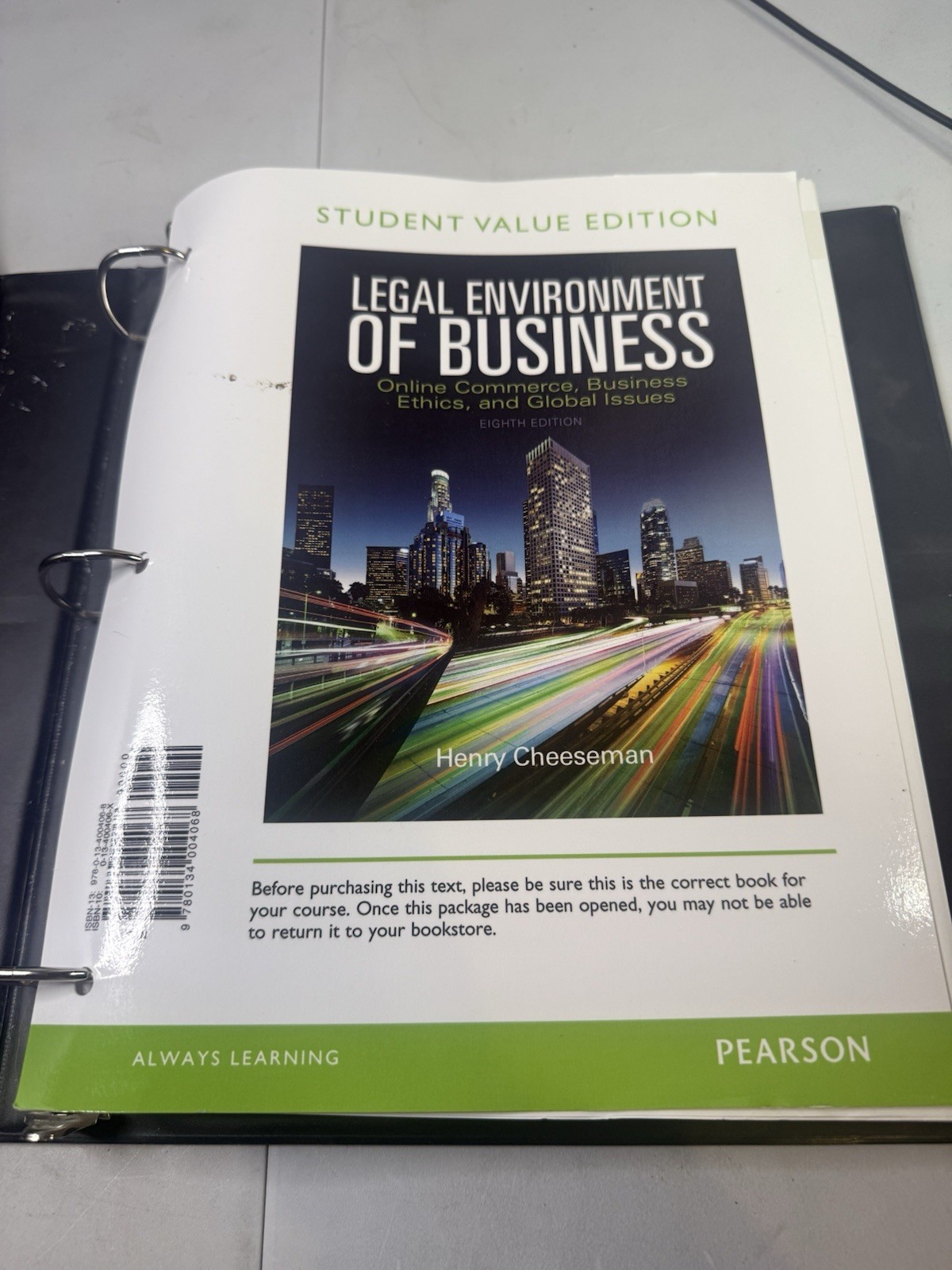 Legal Environment of Business : Online Commerce, Ethics, and Global Issues 8th