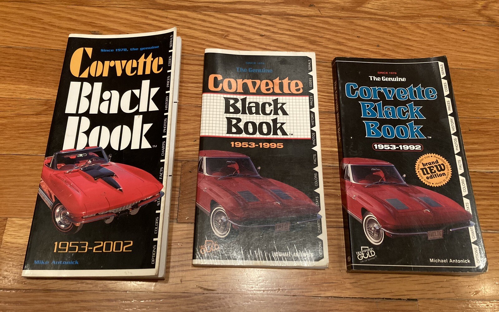 LOT OF THREE Chevrolet Corvette Black Books 1953 – 2002 Mike Antonick