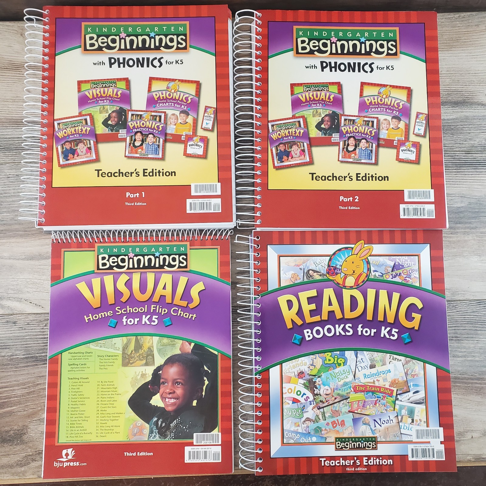 BJU Kindergarten Beginnings Phonics K5, Visuals, Reading Books Teachers Edition