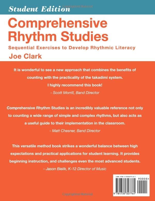 Comprehensive Rhythm Studies: Sequential Exercises Student Edition by J. Clark