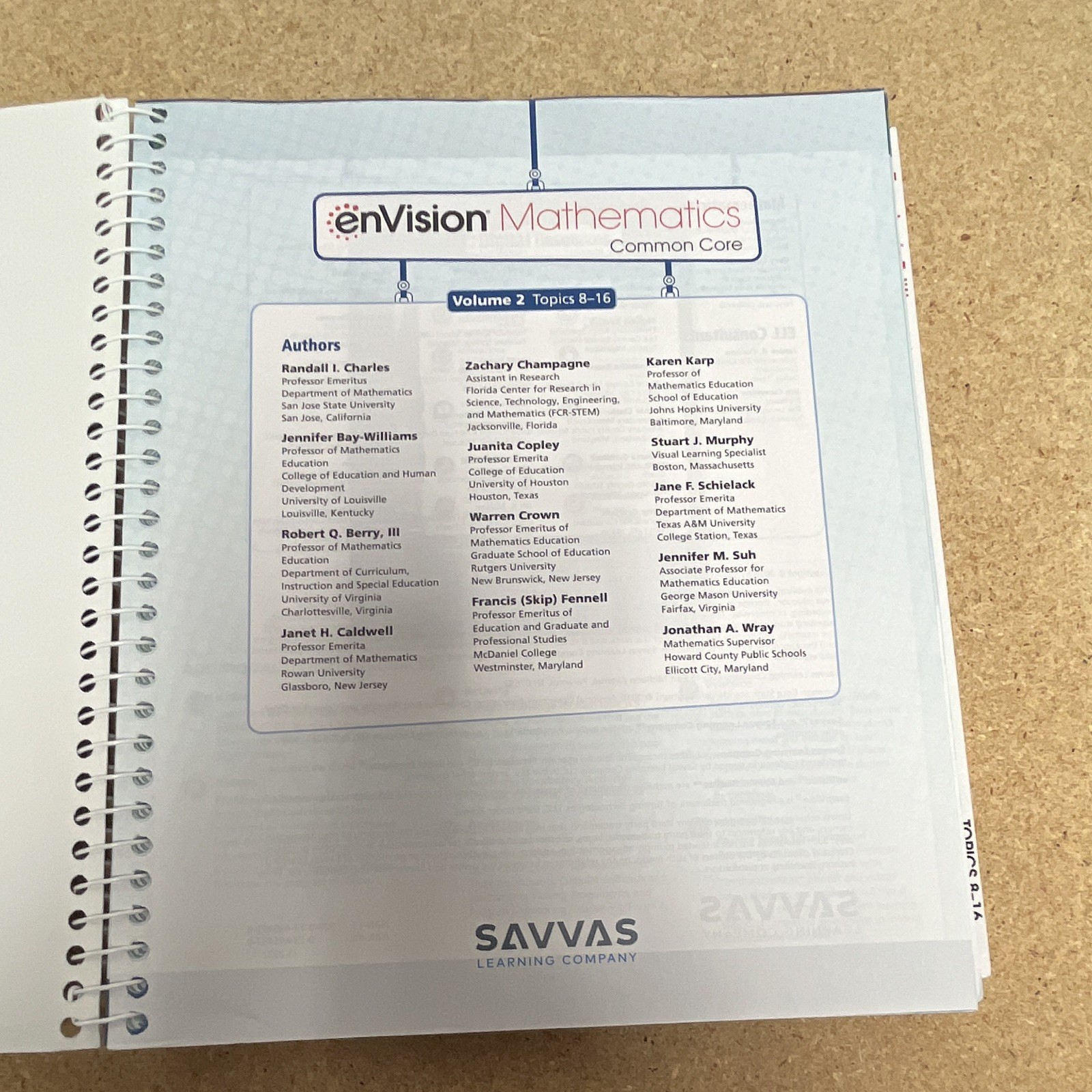 Savvas enVision Mathematics Common Core Teacher’s Edition Grade 5 Vol 2 ISBN