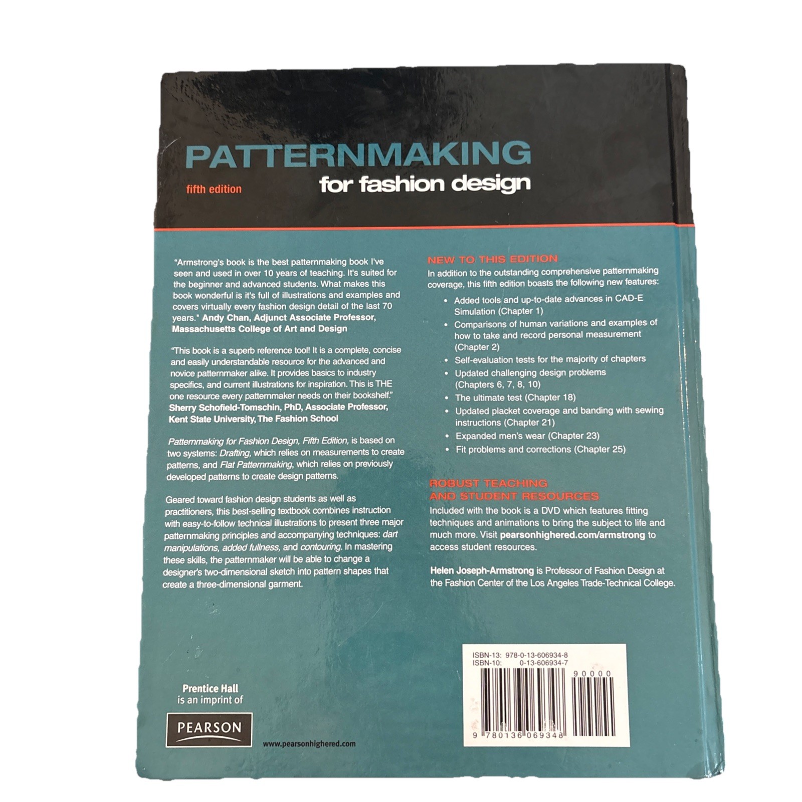 Patternmaking for Fashion Design 5th Ed – Helen Joseph Armstrong – HC + DVD