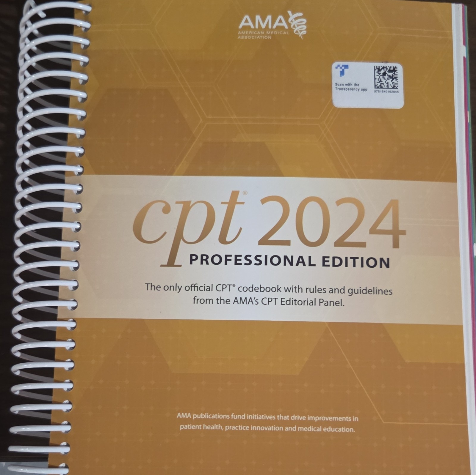 American Medical Association CPT 2024 Professional Edition Spiral Textbook