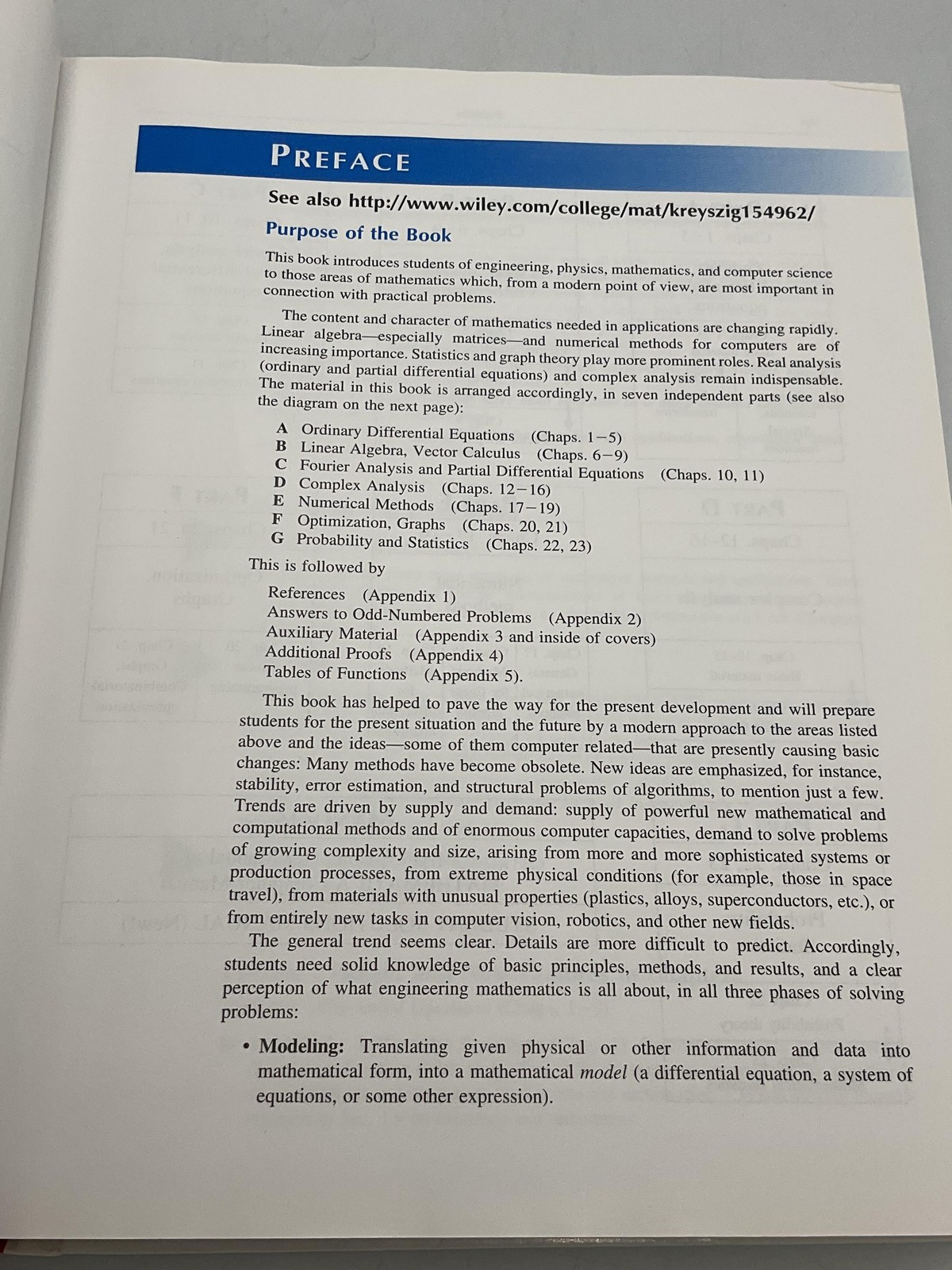 Advanced Engineering Mathematics Erwin Kreyszig Hardcover 1999 USA 8th Ed, good