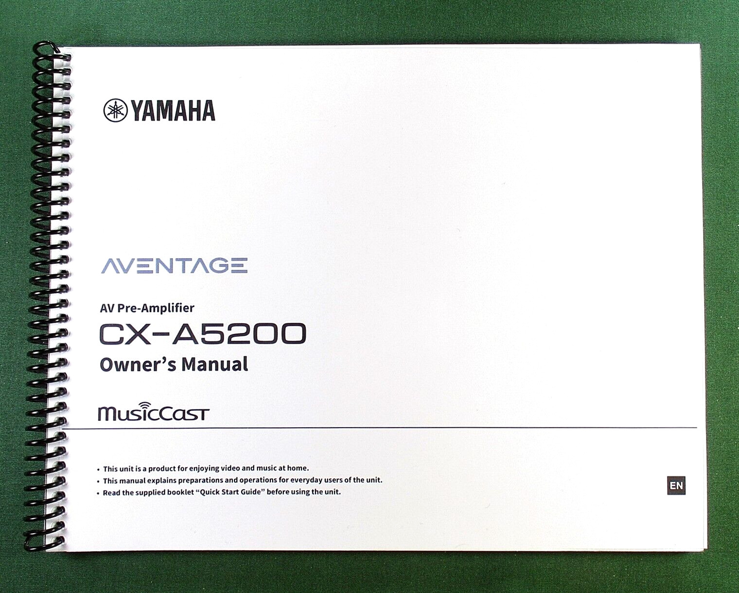 Yamaha CX-A5200 Instruction Manual: Full Color 179 Pages & Protective Covers!