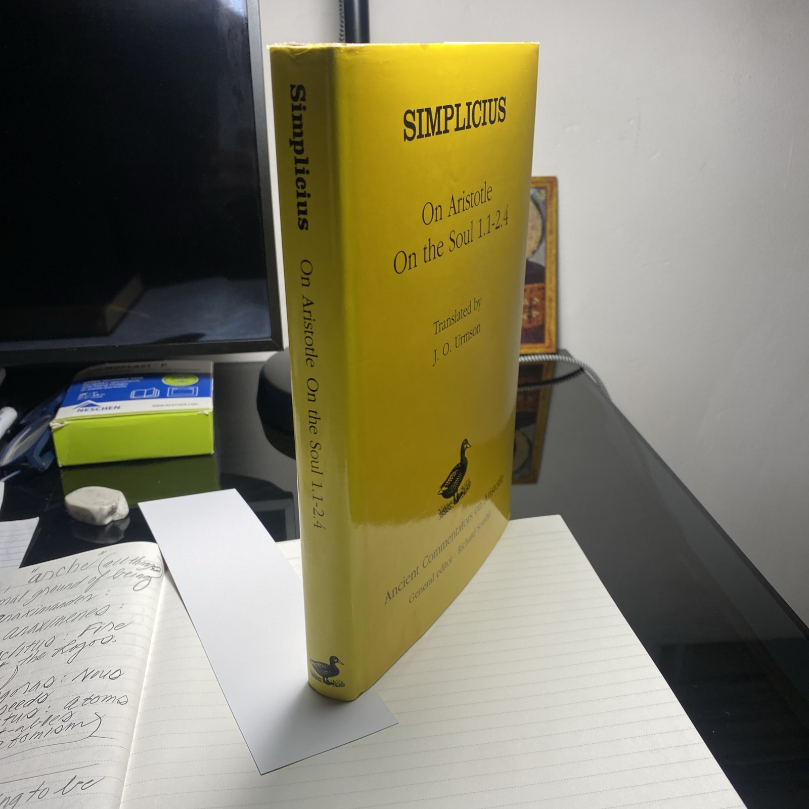 Simplicius, On Aristotle’s On The Soul, Duckworth, 1995 1st edition hardcover