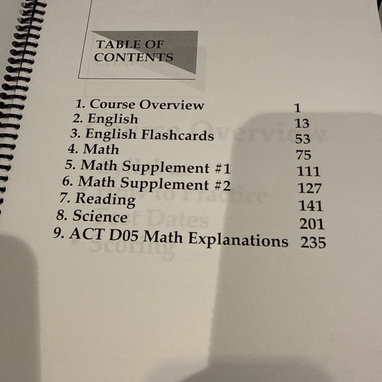 College Quest ACT Manual Of Training And Reference Guide