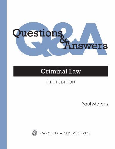 Questions & Answers: Criminal Law (Questions & Answers Series) by Marcus, Paul