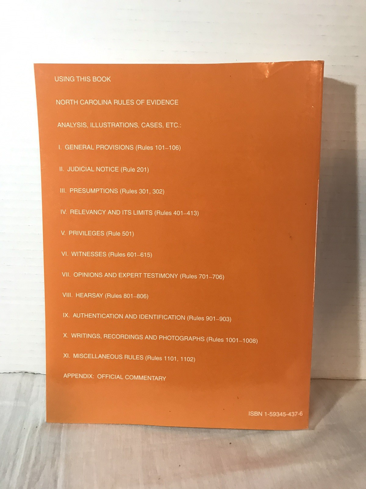 North Carolina Evidence 2006 Courtroom Manual Lexis-Nexis Law Book Soft Cover