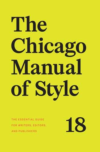 The Chicago Manual of Style, 18th Edition: New