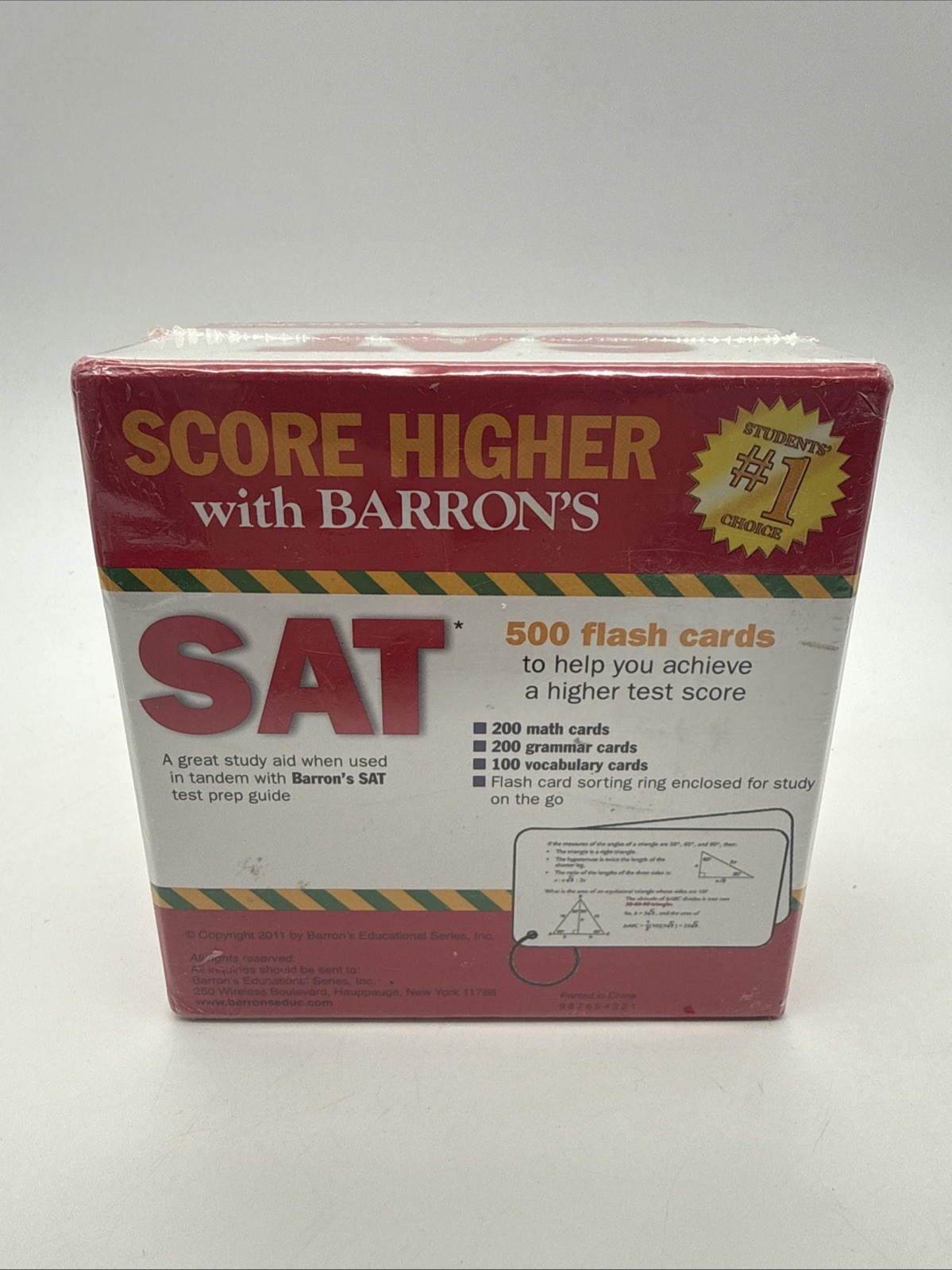 Barron’s SAT Flash Cards, Green, M.A., Wolf, Ph.D. ~ New Sealed