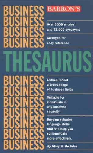 Business Thesaurus – Paperback, by De Vries Mary A. – Acceptable n