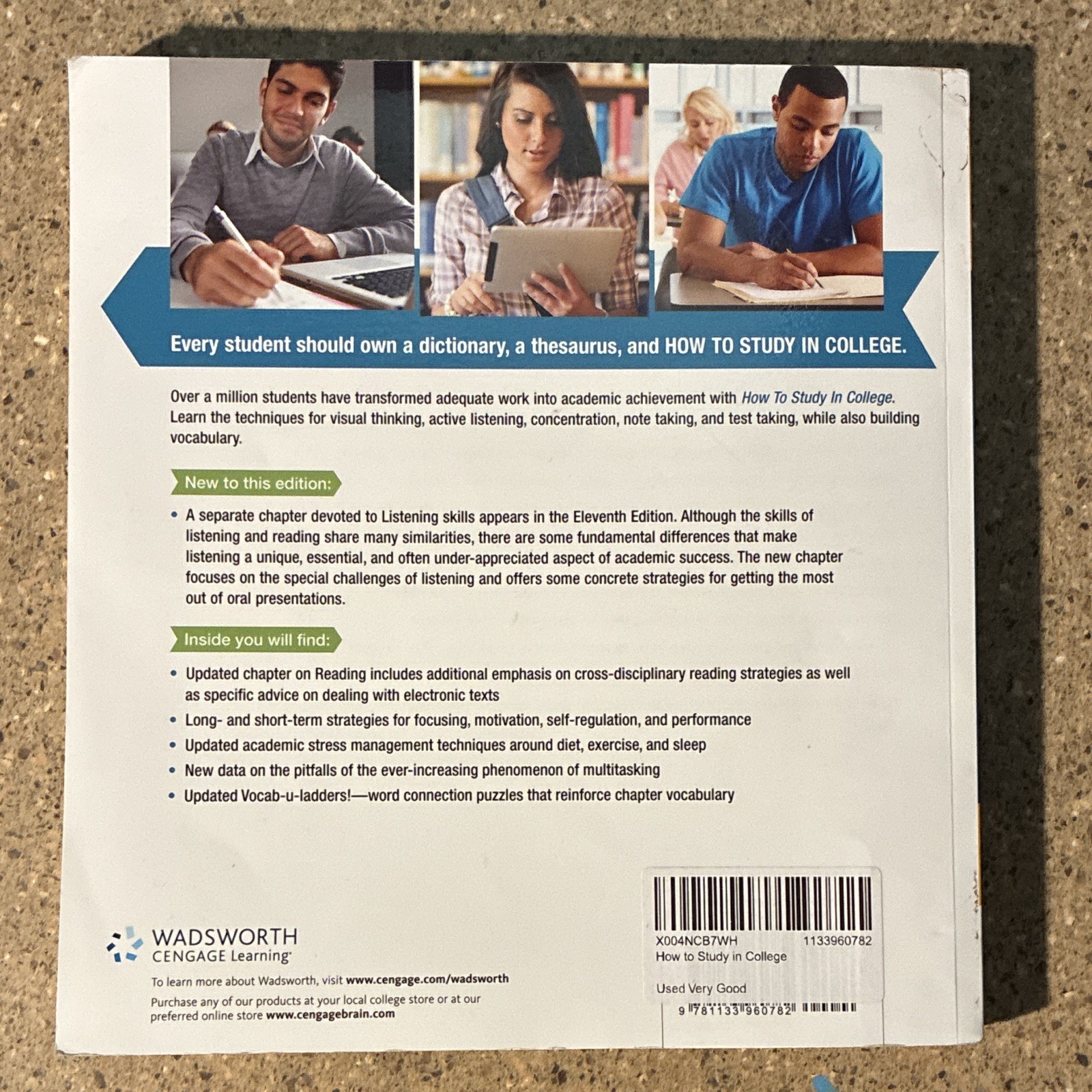 Wadsworth How to Study in College 11th Ed PB 2014 Pauk & Owens Study Skills