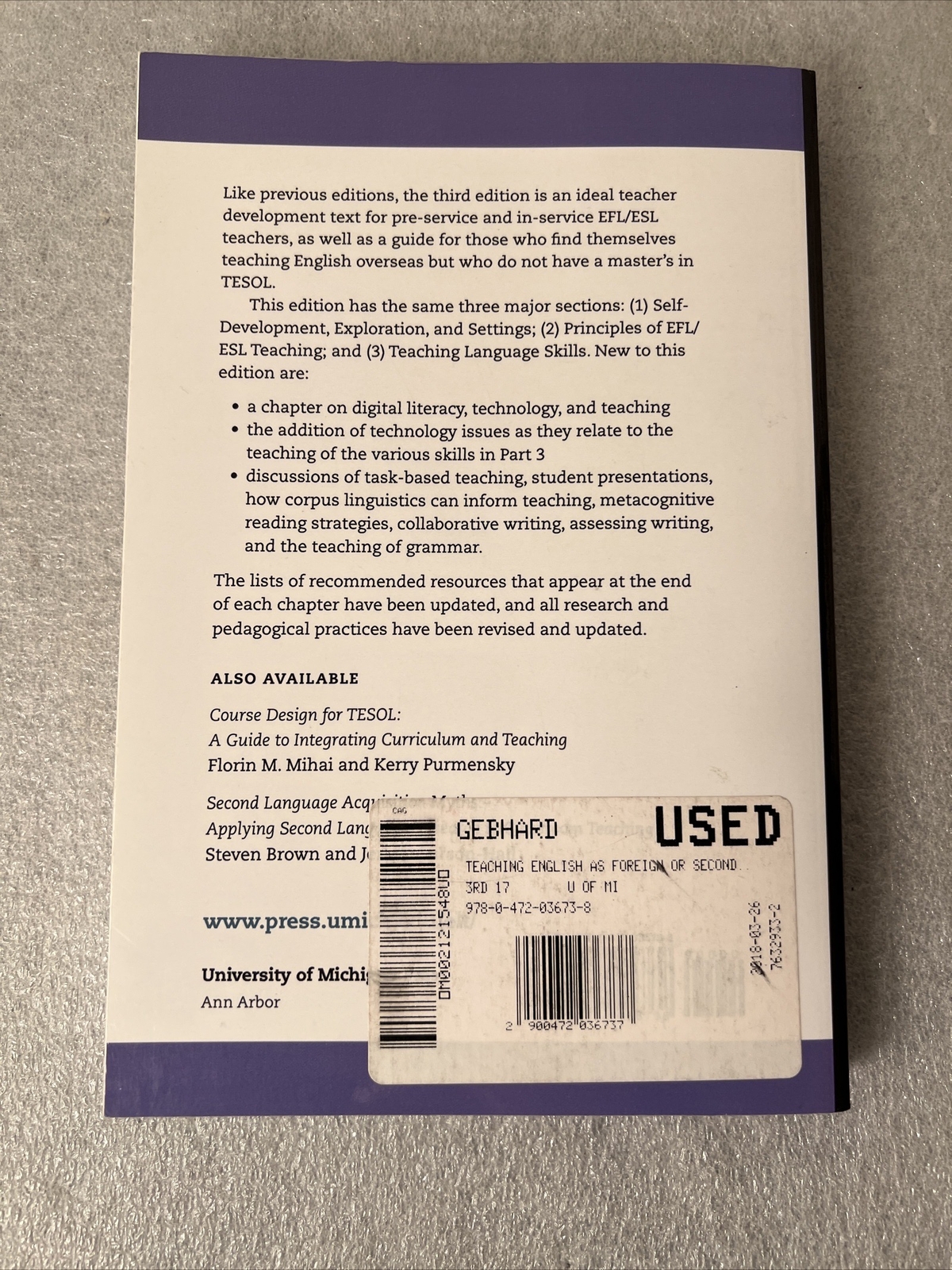 Teaching English as a Foreign or Second Language Third Edition