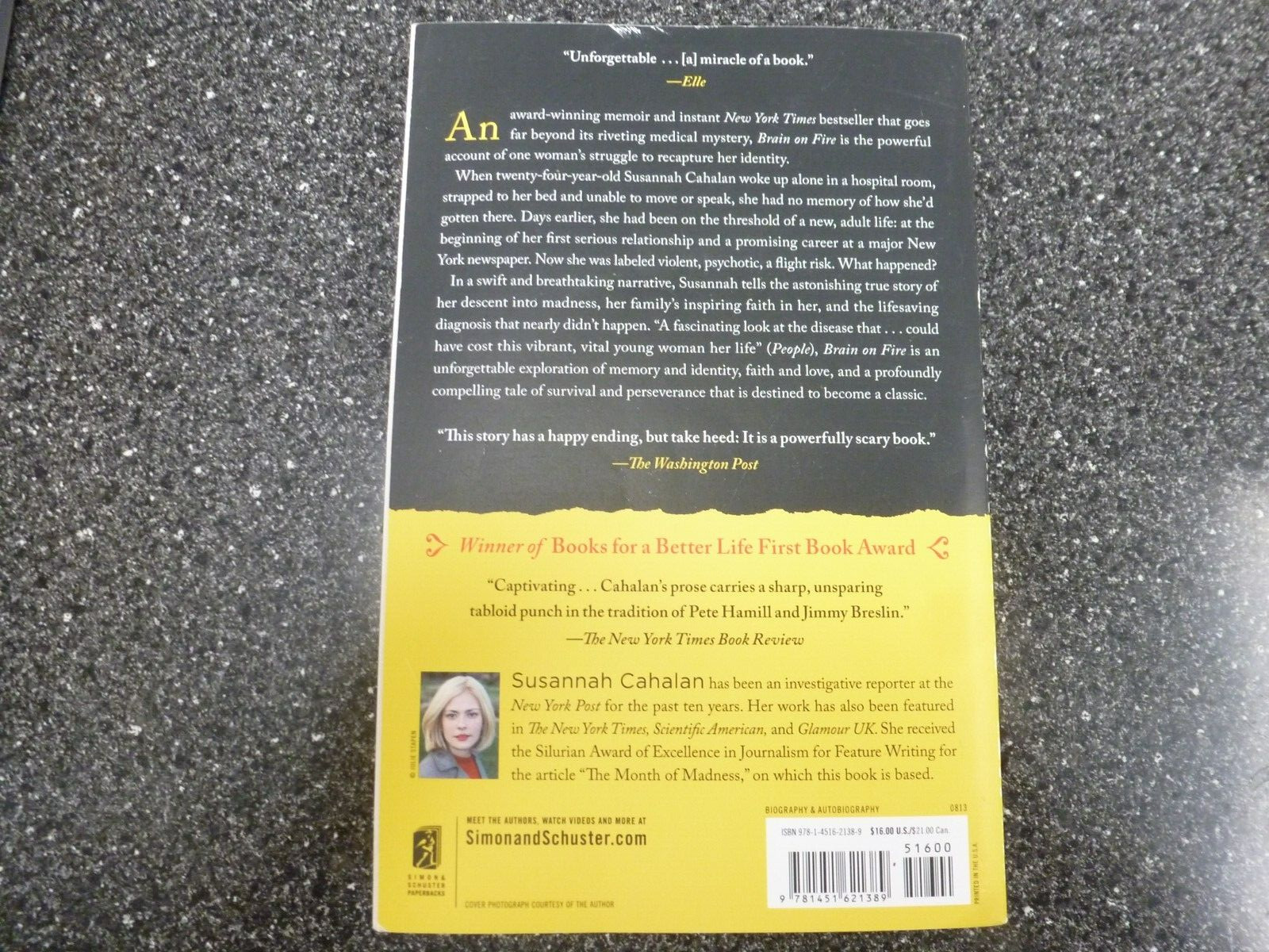 BRAIN ON FIRE By Susannah Cahalan, 2012 PB