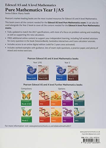 Edexcel AS and A level Mathematics Pure Mathematics Year 1/AS Textbook + e-book
