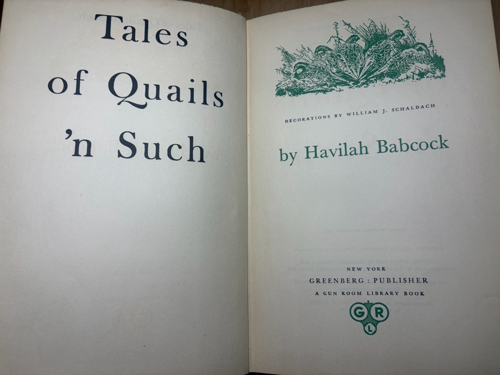 Tales of Quails ‘n Such Havilah Babcock 1951 1st Ed 2nd Print HC VG No DJ