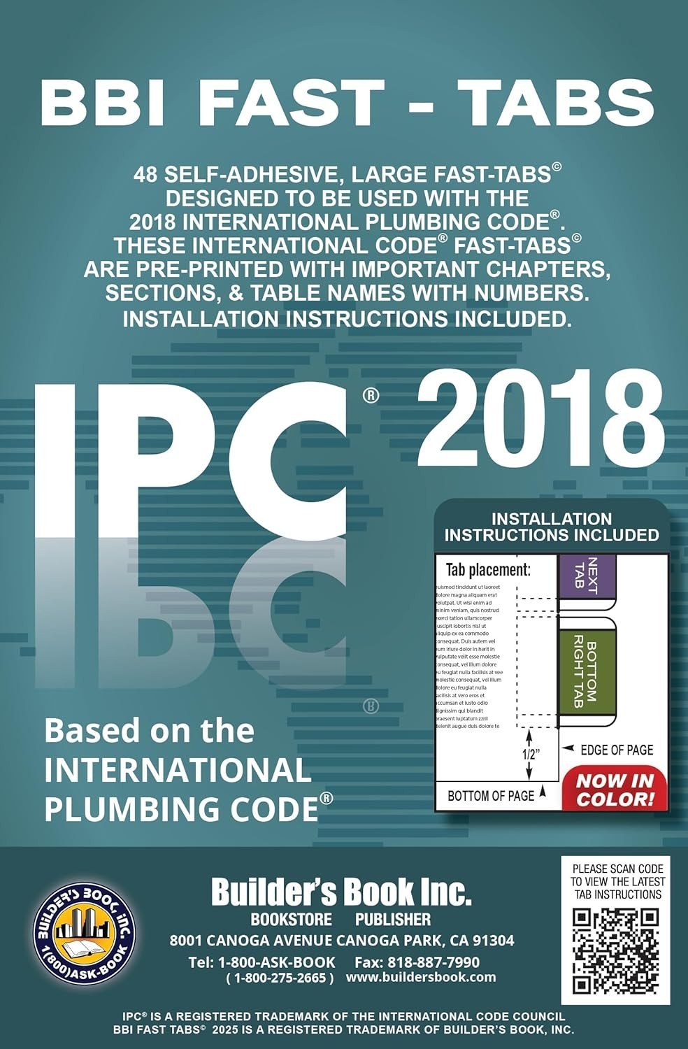 2018 International Plumbing Code (IPC) Fast Tabs NEW